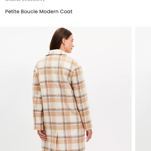 Loft Modern Boucle plaid Coat - L Petite -New with Tags Never been Worn - Picture 4 of 6
